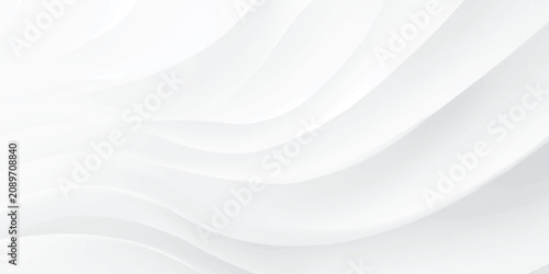 Abstract elegant white wave background with soft grey shadows, minimalist dynamic silk lines, and 3d luxury textures.