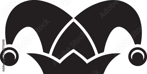 Fotografie Black jester hat icon isolated on transparent background, Vector, illustration