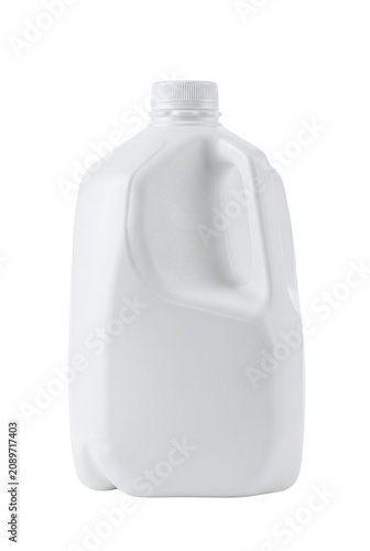 фотографія Blank white plastic gallon jug for milk or water