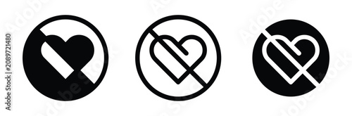 Foto No love icon vector set