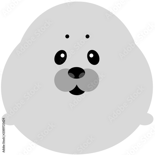 Cute baby seal face character illustration
