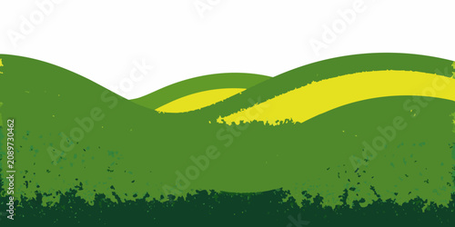 Rolling hills illustration with textured surfaces and a white background