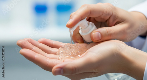 Hand Washing with Sanitizer Gel