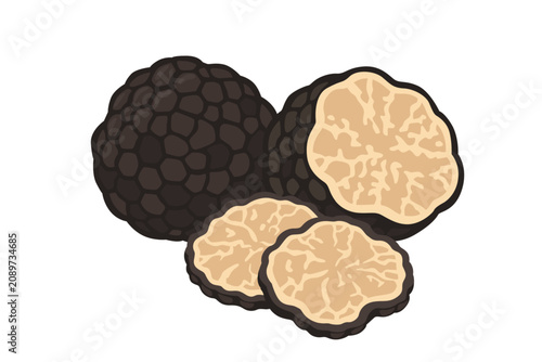 Black truffles vector logo Isolated on white background.	