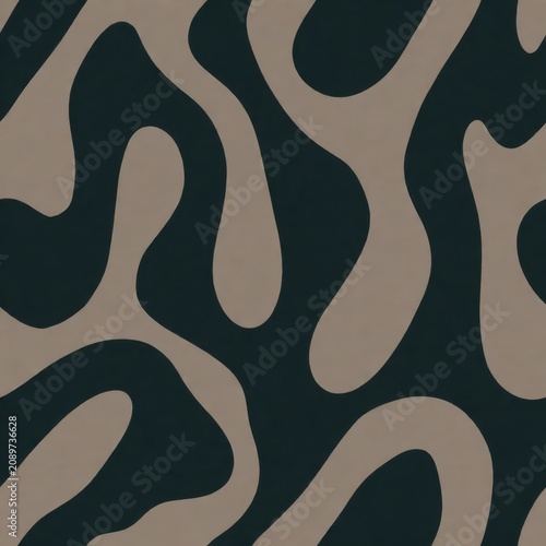seamless abstract organic pattern with wavy flowing fluid shapes in