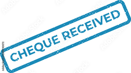 Billede på lærred Clear blue cheque received rubber stamp insignia for financial transactions and