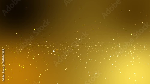 Abstract gold background with glowing bokeh light particles and deep gradient shadows suitable for digital wallpaper backdrop or overlay design