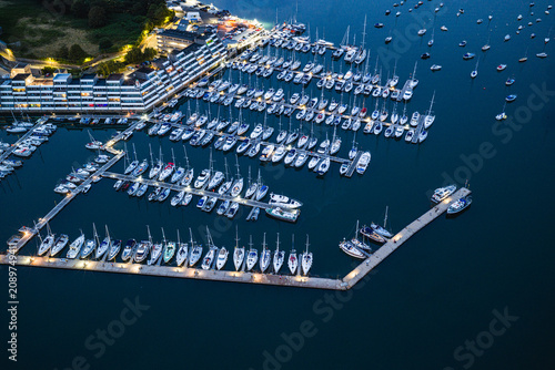 Drone Image Of The Royal William Yard & Marina In Plymouth At Night