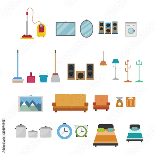Home set vector illustration on a white background