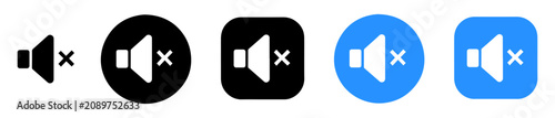 Photos mute speaker audio icon set