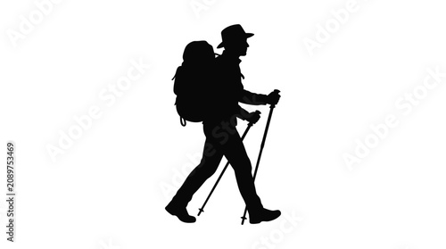 Tableau sur toile Chef cooking with spatula silhouette against a white background