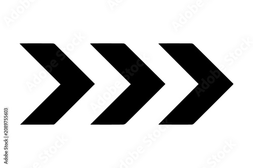 Triple arrow forward icon gradient metallic chevron direction symbol modern minimal design isolated png