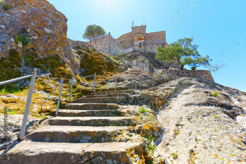 Cuadro en lienzo Stone Steps Leading to Panagia Glykofilousa Church in Petra Lesbos