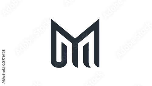 A minimalist, dark blue letter M logo with clean lines and a modern, geometric design on a white background.