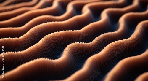Wavy brown surface with intricate texture and pattern