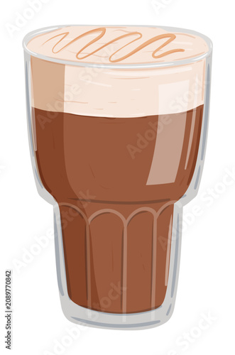 Coffee Drinks Clipart. Trendy Hand Drawn Latte, Cappuccino, Flat White, Mocha, Cold Brew and Iced Coffee Illustrations