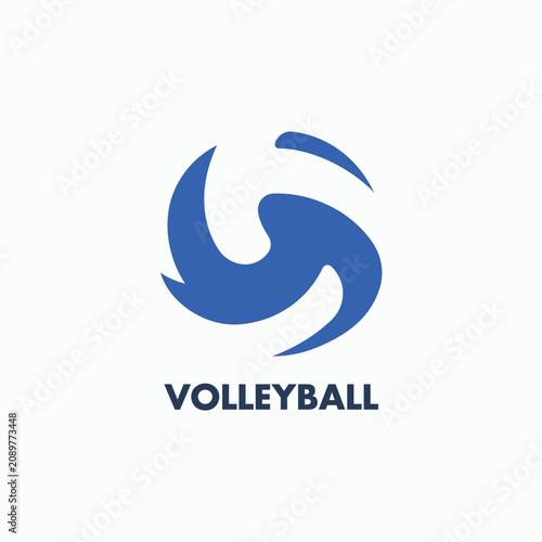 Abstract ball modern dynamic logo design. Volleyball ball symbol logo icon. Circular motion icon sign vector illustration