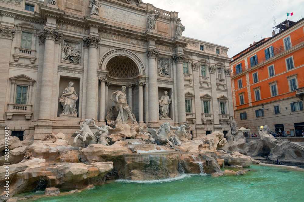 Fototapeta premium Fontana di Trevi - The Trevi Fountain - in Rome, Italy. The largest baroque fountain in the city.