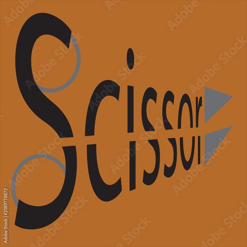 Minimalist Scissors Icon Flat Vector Illustration