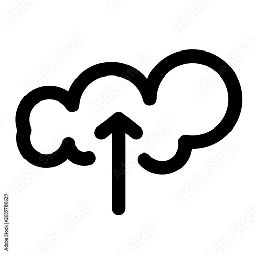 Cloud upload data storage icon for internet network backup technology services