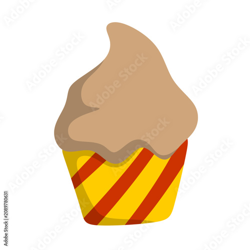 Cupcake cake sweet muffin dessert icon for birthday celebration bakery shop