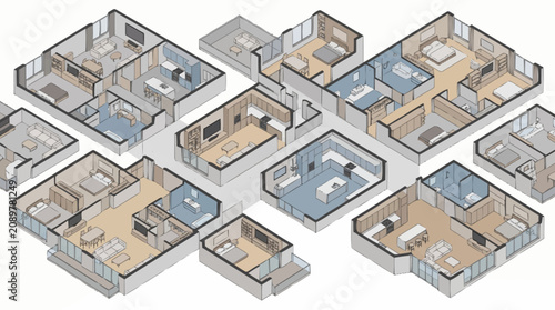 Konstfotografi Floor plan architectural blueprint design.