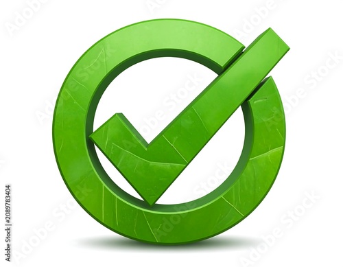A green checkmark within a circle on a white background with subtle shadowing