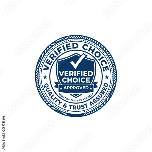 Cuadro en lienzo Verified Choice approved quality and trust assured seal or sticker on white back