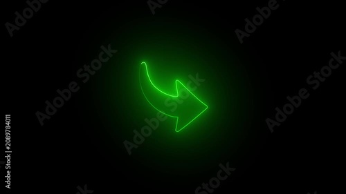 abstract glowing neon arrow loading icon and uploading animation.4k video