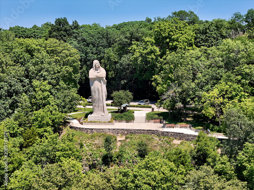 The Eternal Indian Stone Monument in Lowden State Park along the Rock River  Illinois