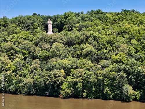 The Eternal Indian Stone Monument in Lowden State Park along the Rock River  Illinois