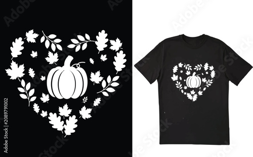 Autumn Fall Pumpkin T-shirt Design