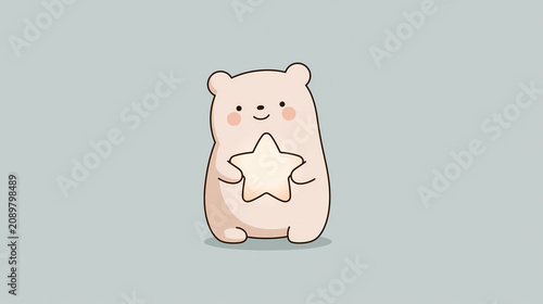 A cute teddy bear sits comfortably with a gentle smile