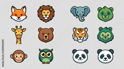 Photography Cute animal faces collection