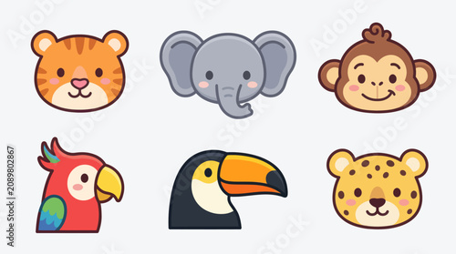 Photography Cute animal faces collection