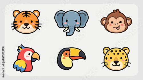 Photography Cute animal faces collection