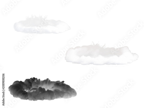 White and Black Smoke Rings and Portal Vortex Pack Isolated on Transparent Background
