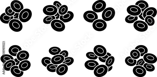 Obraz na plátně Human Red Blood Cell Microscopic Clusters Vector Illustration for Medical Educat
