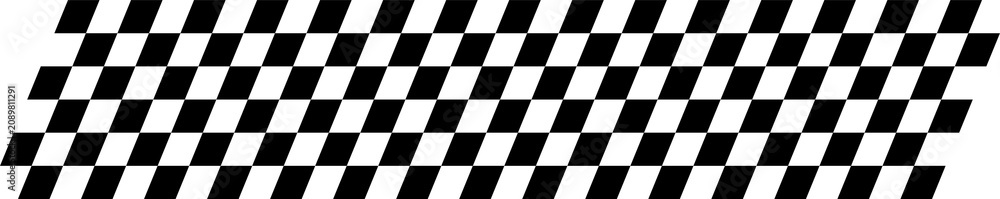 Obraz premium Diagonal Black and White Checkered Racing Flag Pattern Isolated on Transparent Background