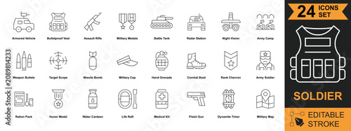 Foto Military Soldier Icon Set