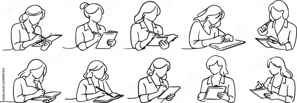 Fototapeta premium Female Study Activity Collection