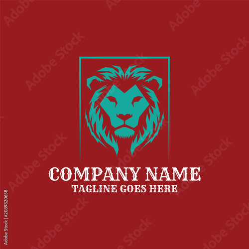 Lion Head King Animal Wild Mascot Logo Design Vector