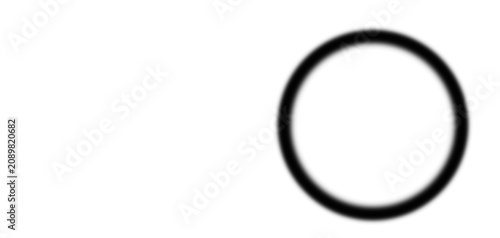 фотографія Minimalist abstract black circle outline shape design element on white backgroun