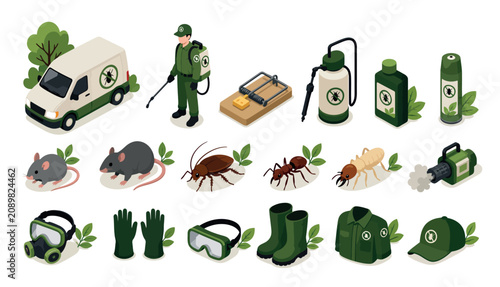 Billede på lærred Pest control service equipment tools.