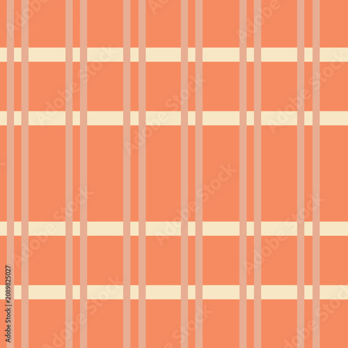 Seamless coral plaid pattern vector illustration