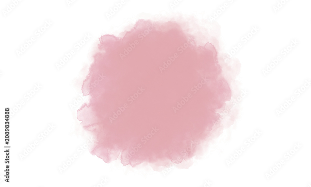 Fototapeta premium Pink Watercolor Blot on White Background