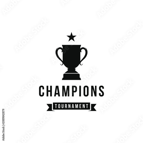 Creative and unique trophy Logo template design. Trophy logo for sport tournament championship