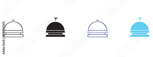 Bild auf Leinwand Front desk reception bell icon set in various graphical styles