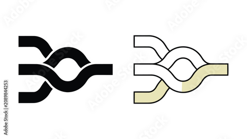 Konstfotografi Abstract interwoven lines forming a complex branching diagram symbol