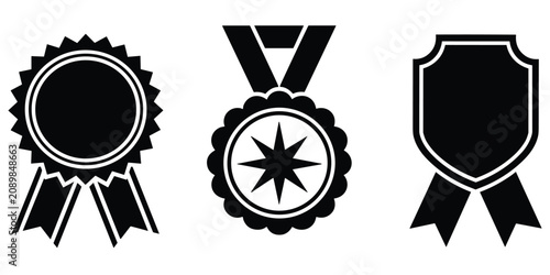 Foto Set of reward icons black on transparent background